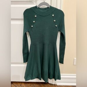 Amy Byer Green Kids Dress with Pearl Details
